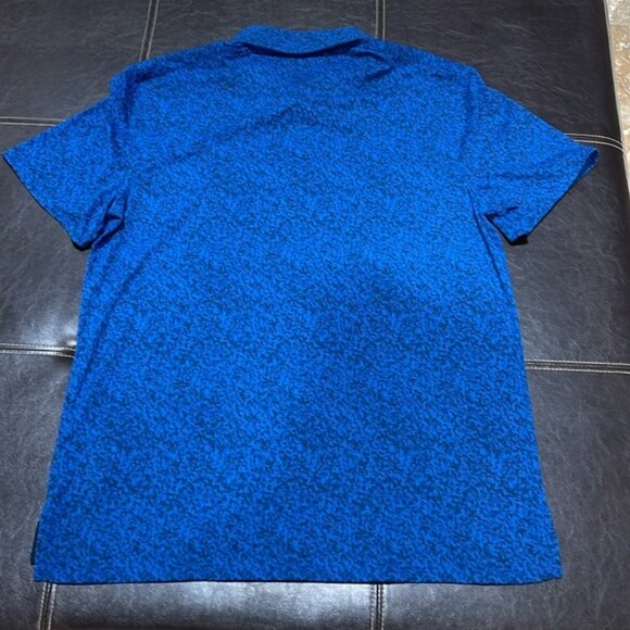 Vrst Men's Blue Pebble Street Print Golf Polo T-Shirt - Picture 7 of 7